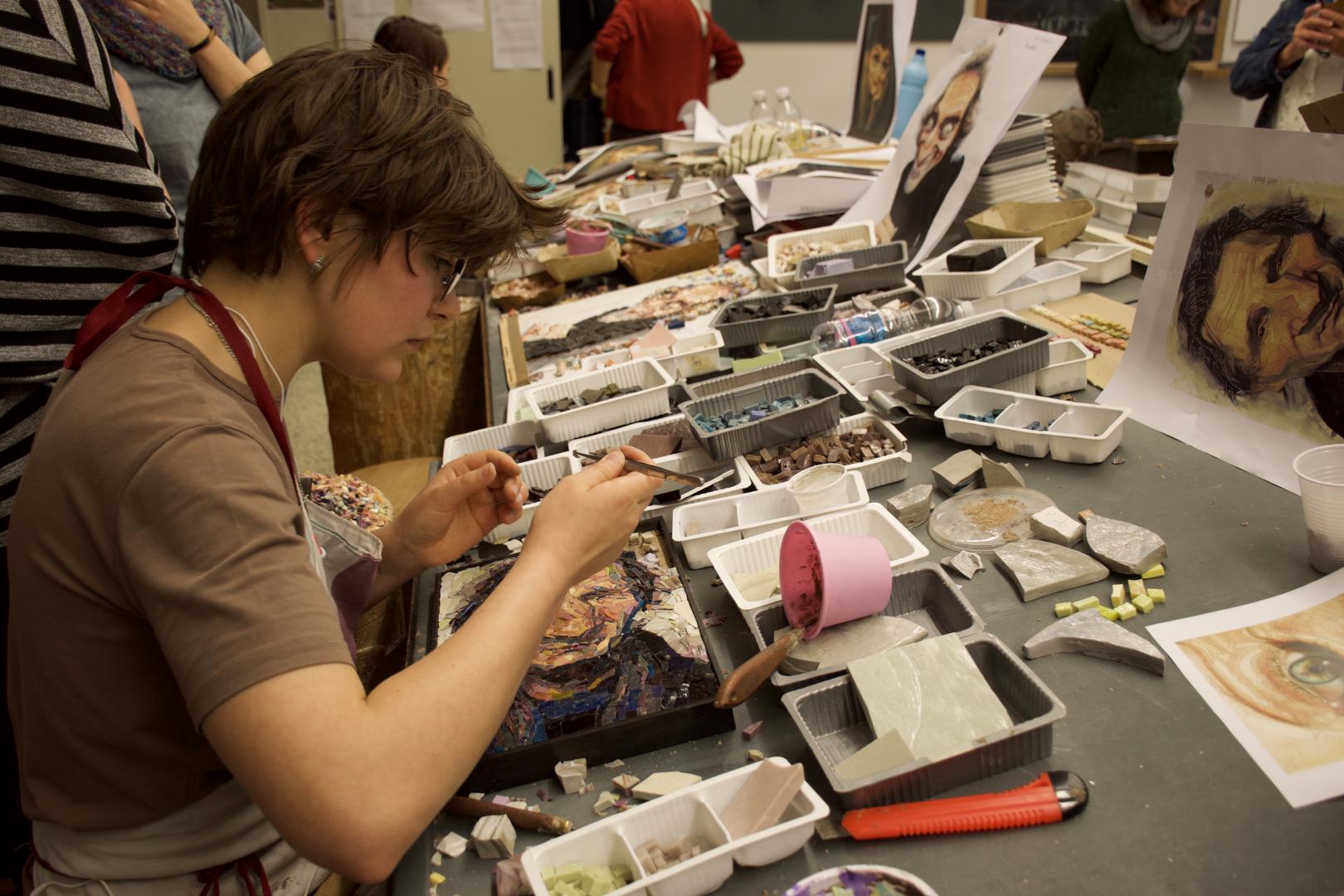 Friuli - Mosaic students at work